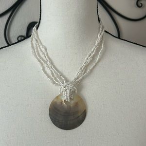 Beaded Shell Choker Necklace